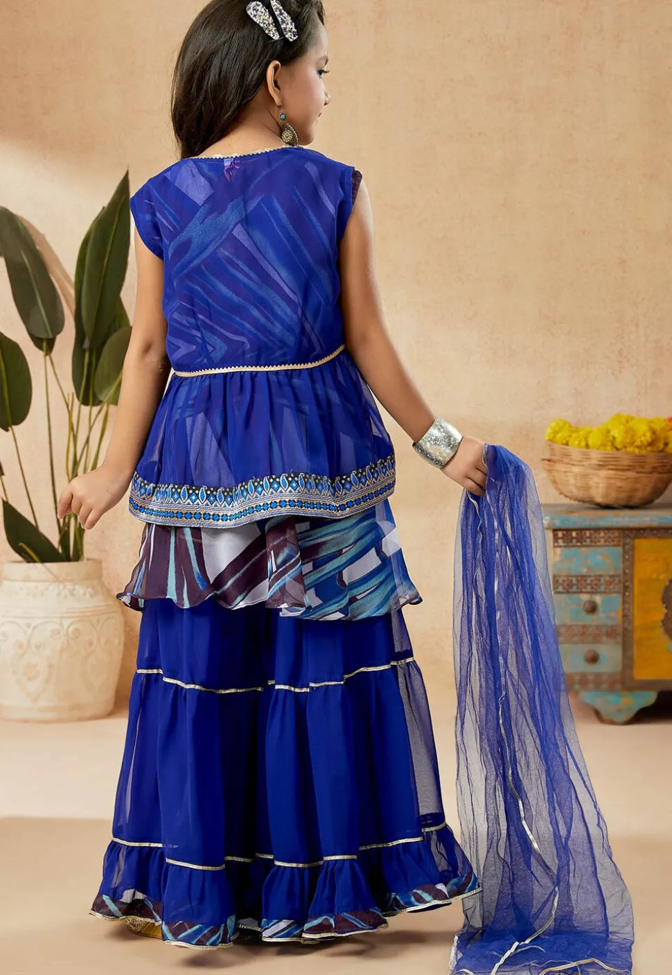 Digital Printed Georgette Pakistani Suit in Multicolor
