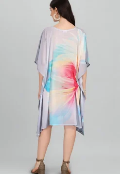 Digital Printed Georgette Kaftan in Grey