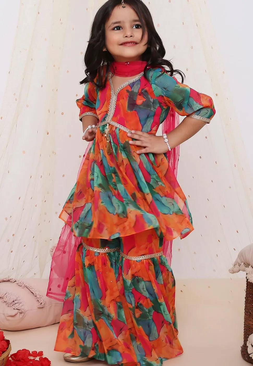 Digital Printed Georgette Pakistani Suit in Multicolor