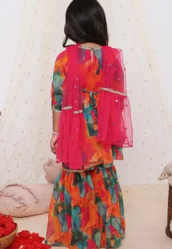 Digital Printed Georgette Pakistani Suit in Multicolor