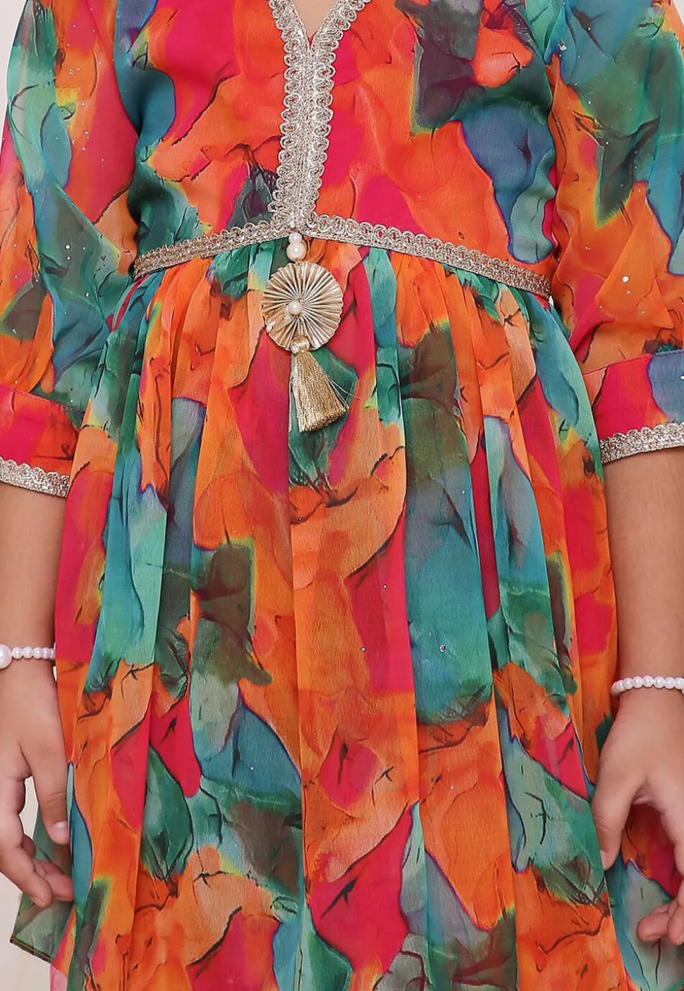 Digital Printed Georgette Pakistani Suit in Multicolor