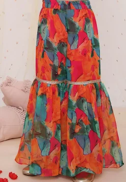 Digital Printed Georgette Pakistani Suit in Multicolor