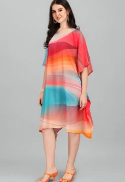 Digital Printed Georgette Kaftan in Multicolor