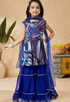 Digital Printed Georgette Pakistani Suit in Multicolor