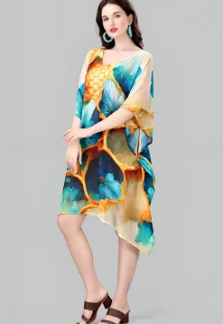 Digital Printed Georgette Kaftan in Multicolor
