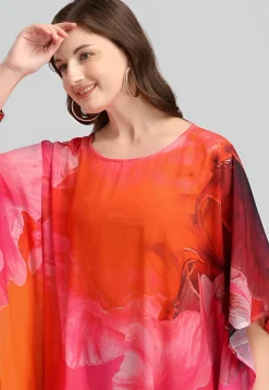 Digital Printed Georgette Kaftan in Multicolor