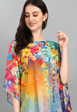 Digital Printed Georgette Kaftan in Multicolor