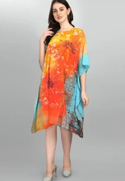 Digital Printed Georgette Kaftan in Multicolor