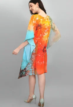 Digital Printed Georgette Kaftan in Multicolor