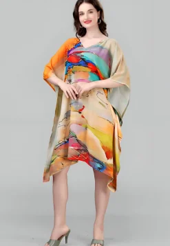 Digital Printed Georgette Kaftan in Multicolor