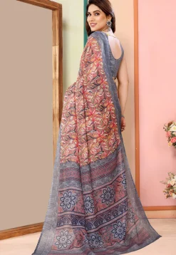 Digital Printed Kota Doriya Saree in Pink