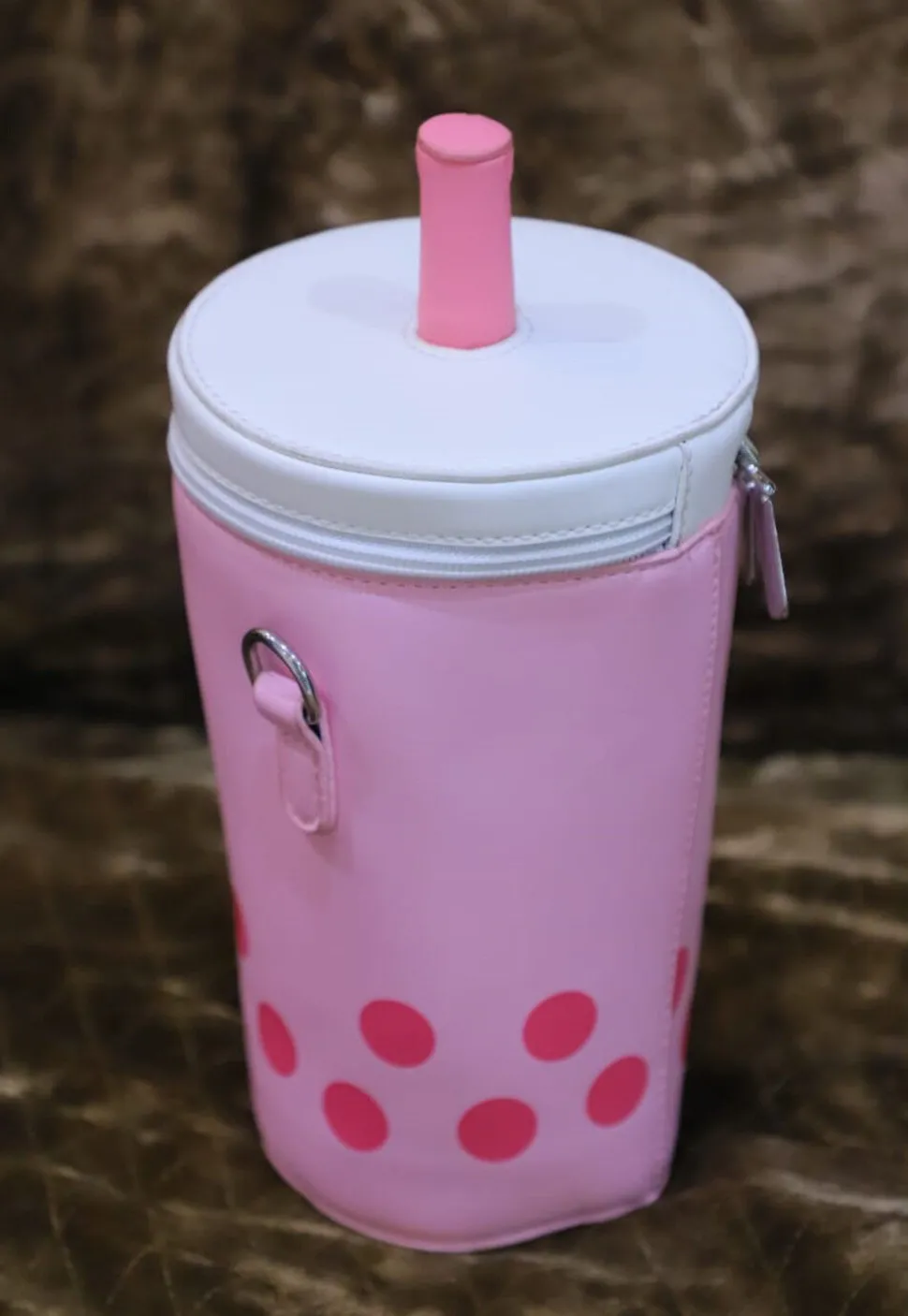Digital Printed Leather Sling Bag in Pink