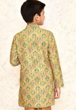 Digital Printed Lycra Kurta in Mustard