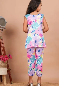 Digital Printed Modal Satin Co-Ord Set in Multicolor