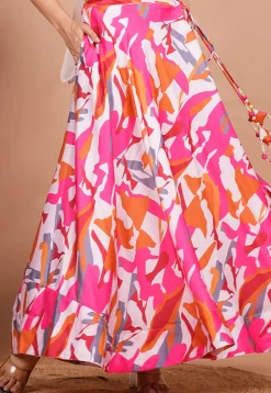 Digital Printed Modal Satin Skirt in Multicolor