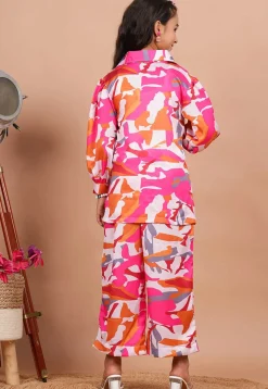 Digital Printed Modal Satin Co-Ord Set in Multicolor
