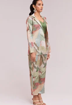 Digital Printed Modal Silk Co Ord Set in Light Green and Multicolor