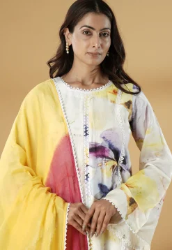 Digital Printed Muslin Silk Pakistani Suit in Multicolor