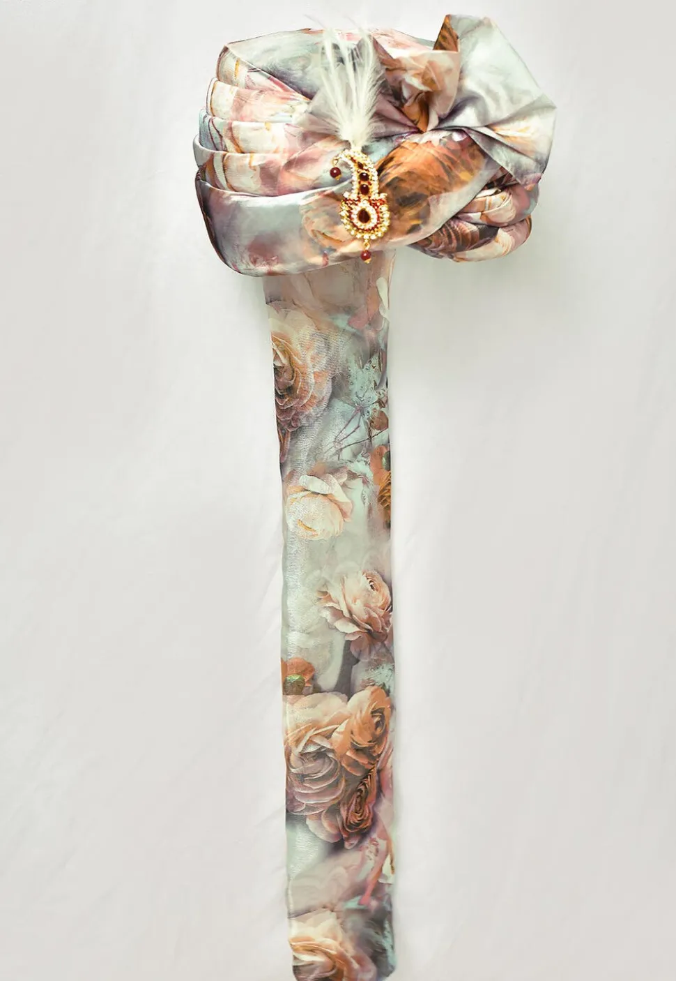 Digital Printed Organza Turban in Multicolor