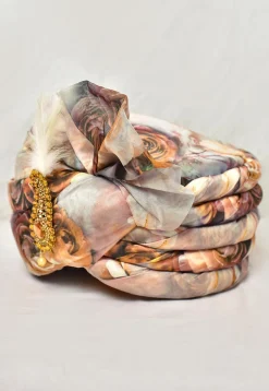 Digital Printed Organza Turban in Multicolor