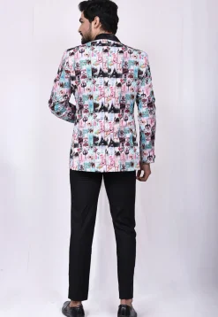 Digital Printed Polyester Blazer in Multicolour