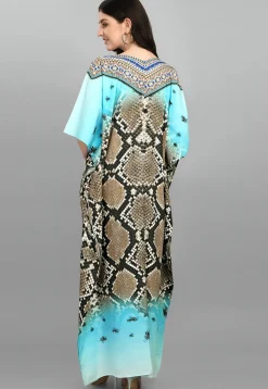 Digital Printed Polyester Kaftan in Multicolor