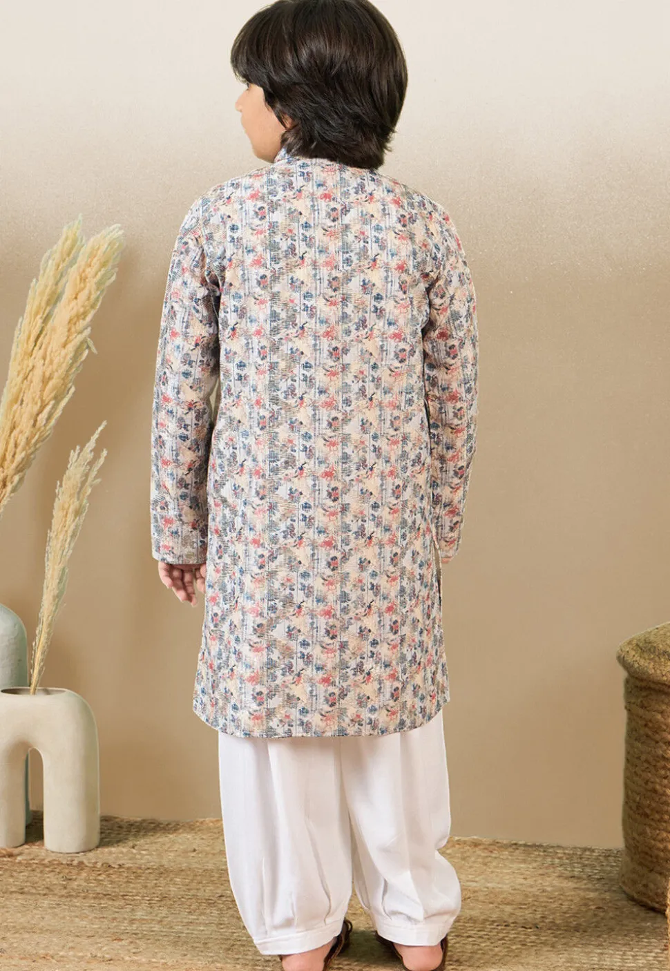 Digital Printed Pure Cotton Kurta Set in Multicolor