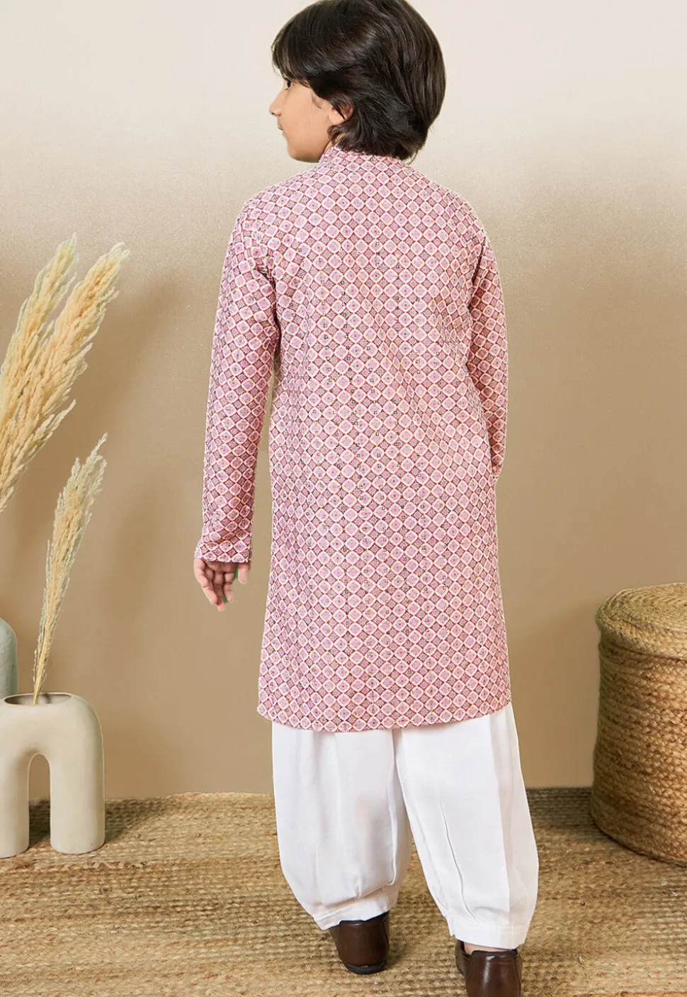 Digital Printed Pure Cotton Kurta Set in Pink