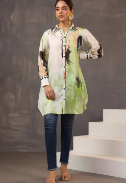 Digital Printed Pure Cotton Tunic in Multicolor
