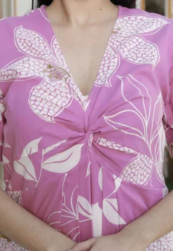 Digital Printed Pure Cotton Maxi Dress in Pink