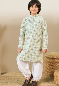 Digital Printed Pure Cotton Kurta Set in Multicolor