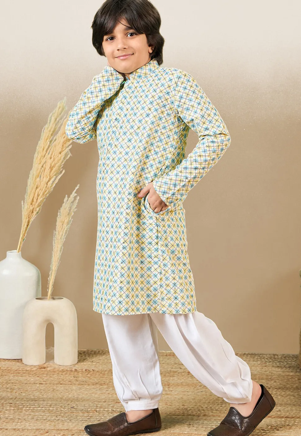 Digital Printed Pure Cotton Kurta Set in Multicolor