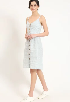 Digital Printed Pure Cotton Dress in Blue