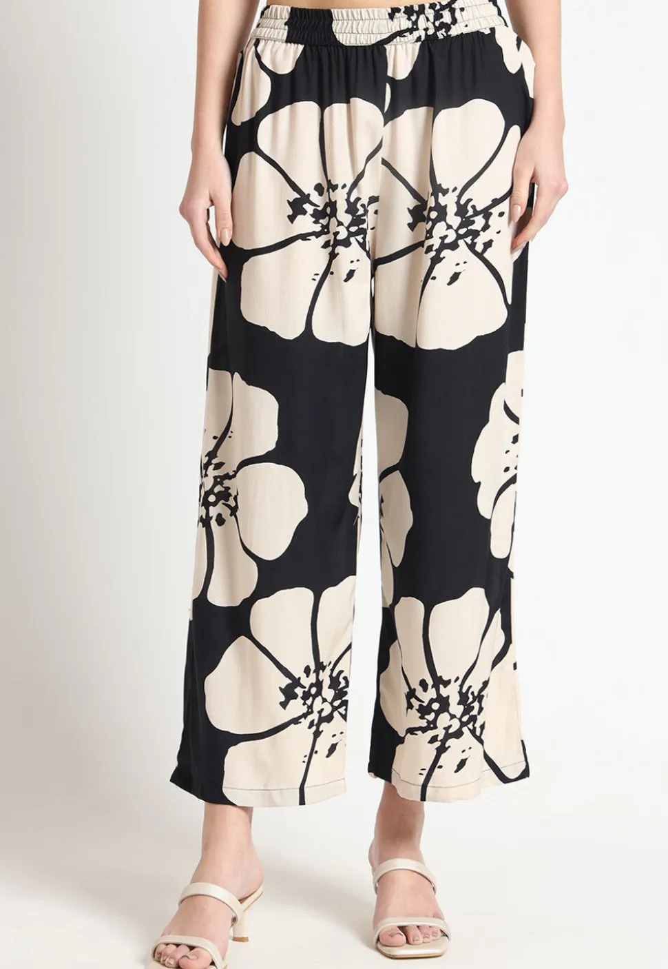 Digital Printed Rayon A Line Kurta Set in Black