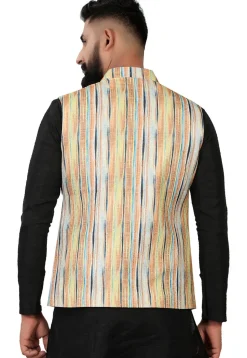 Digital Printed Rayon Nehru Jacket in Multicolor
