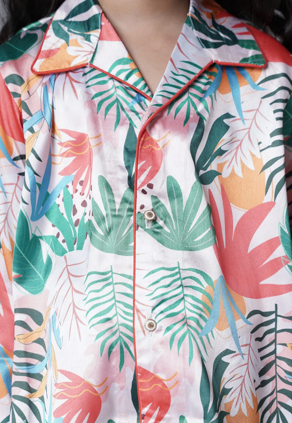 Digital Printed Satin Co Ord Set in Multicolor
