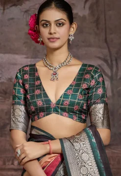 Digital Printed Tussar Silk Saree in Multicolor