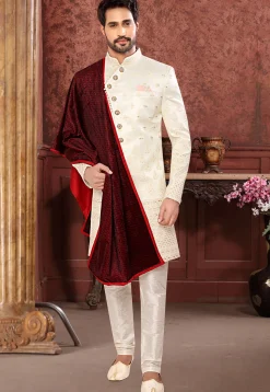Digital Printed Velvet Dupatta in Maroon