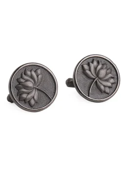 Divine Lotus Metallic Cufflink Pair