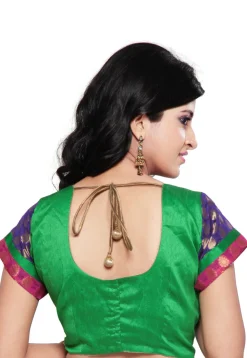 Dupion Silk Blouse in Olive Green