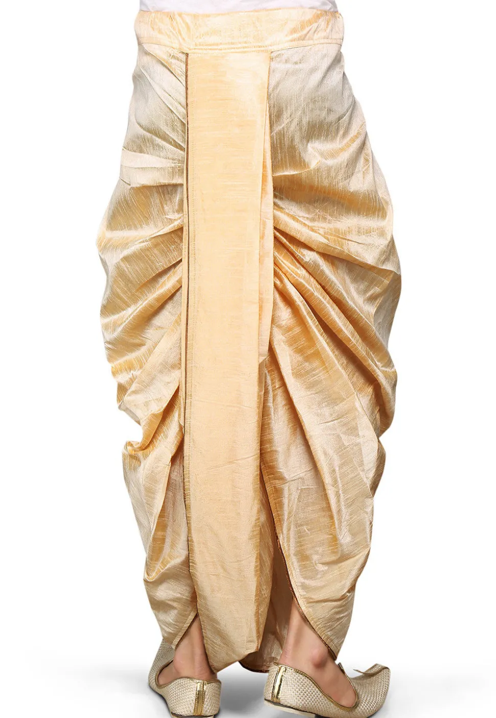 Dupion Silk Dhoti in Beige