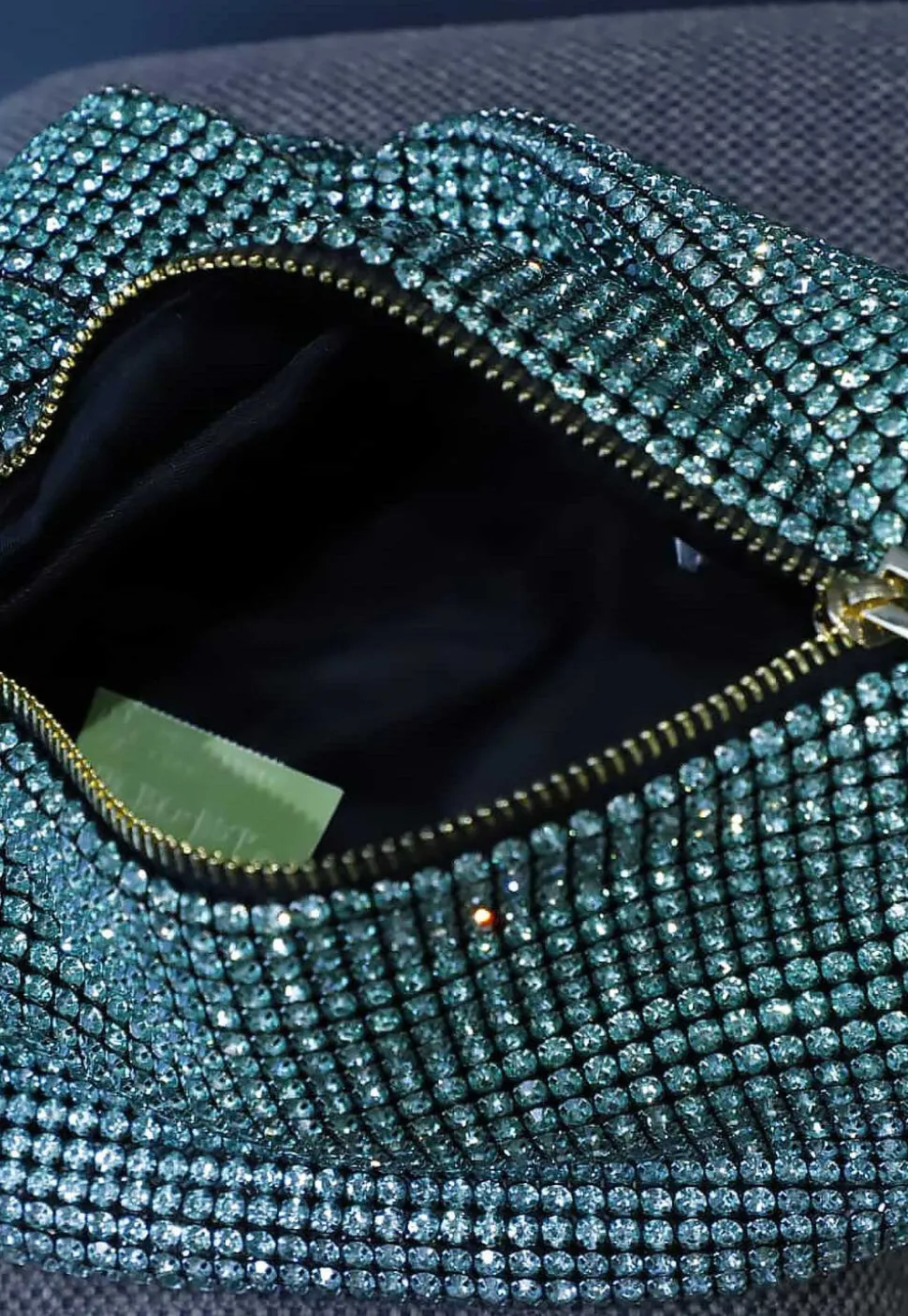 Embellished Art Silk Handbag in Blue