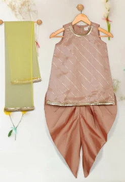 Embellished Art Silk Punjabi Suit in Peach
