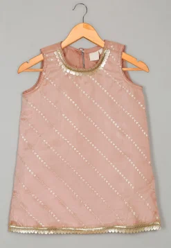 Embellished Art Silk Punjabi Suit in Peach