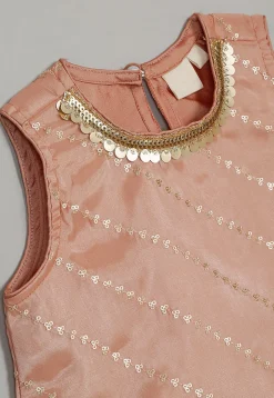 Embellished Art Silk Punjabi Suit in Peach