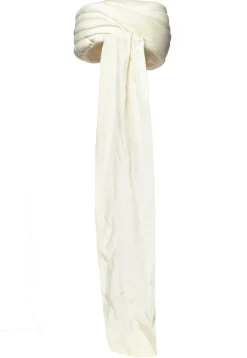 Embellished Art Silk Turban in Off White