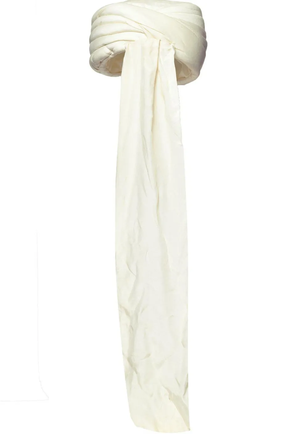 Embellished Art Silk Turban in Off White