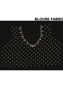 Embellished Chiffon Saree in Black