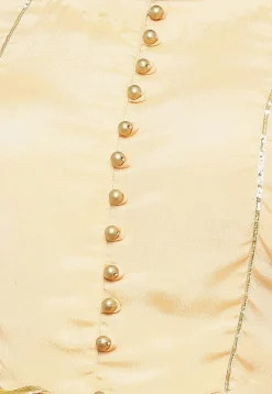 Embellished Chinon Crepe A Line Kurti in Peach