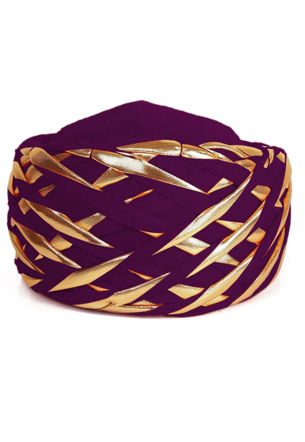 Embellished Cotton Turban in Purple